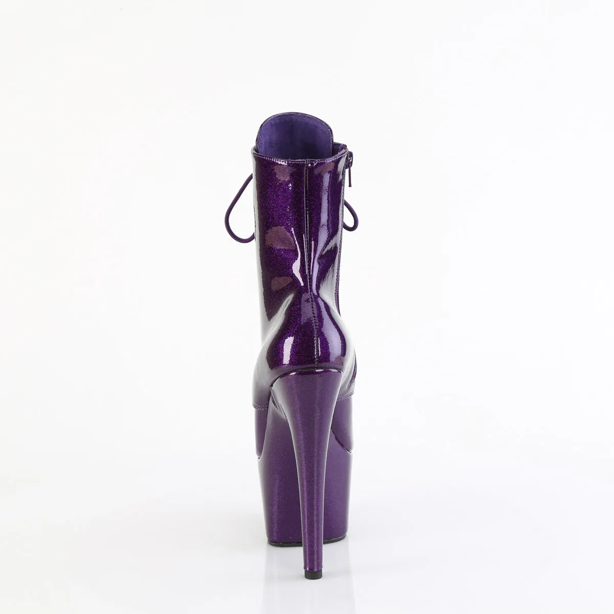 ADORE-1020GP Pleaser Purple Glitter Patent Ankle Boots