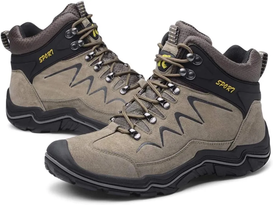 ailishabroy High Top Sneakers For Men Winter Warm Climbing Hiking Shoe Lace Up Ankle Boots