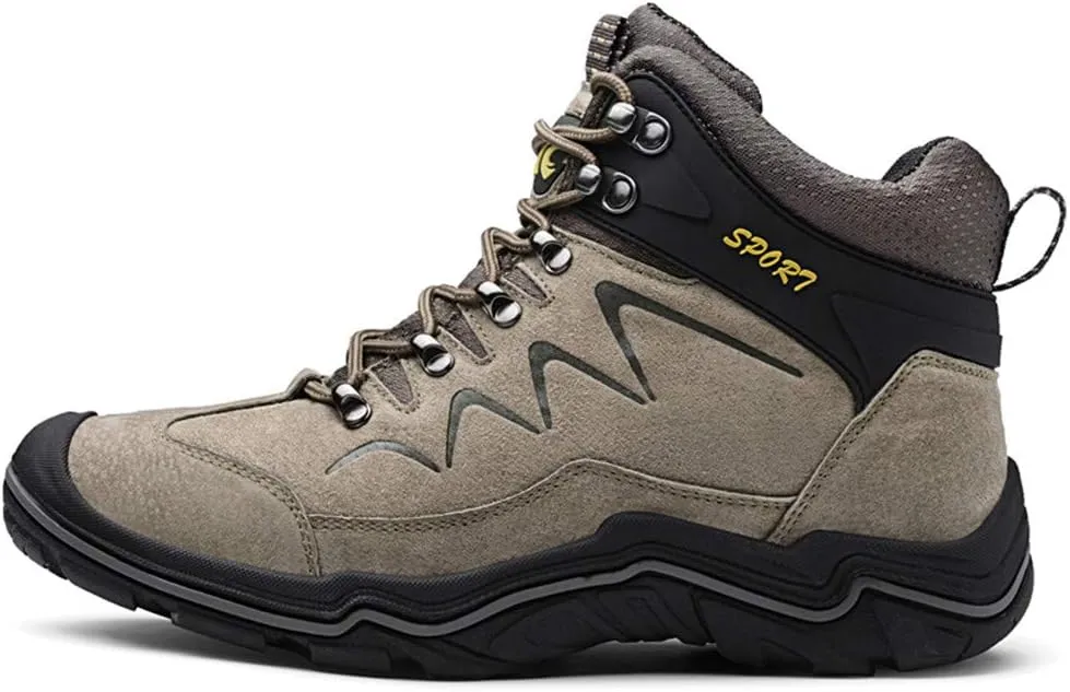 ailishabroy High Top Sneakers For Men Winter Warm Climbing Hiking Shoe Lace Up Ankle Boots