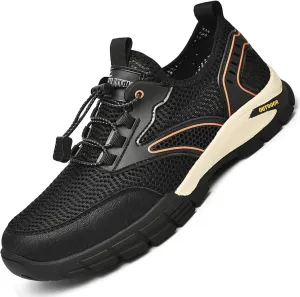 AngryMonkey Men's Breathable Mesh Hiking Water Shoes Casual Outdoor Walking Non-Slip Trail Running Shoes Fashion Summer Soft Platform Sneakers