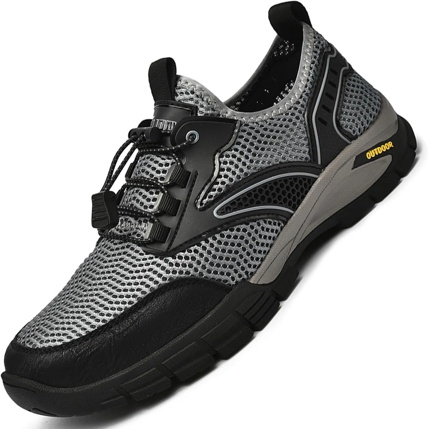 AngryMonkey Men's Breathable Mesh Hiking Water Shoes Casual Outdoor Walking Non-Slip Trail Running Shoes Fashion Summer Soft Platform Sneakers
