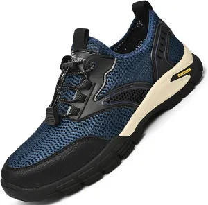 AngryMonkey Men's Breathable Mesh Hiking Water Shoes Casual Outdoor Walking Non-Slip Trail Running Shoes Fashion Summer Soft Platform Sneakers