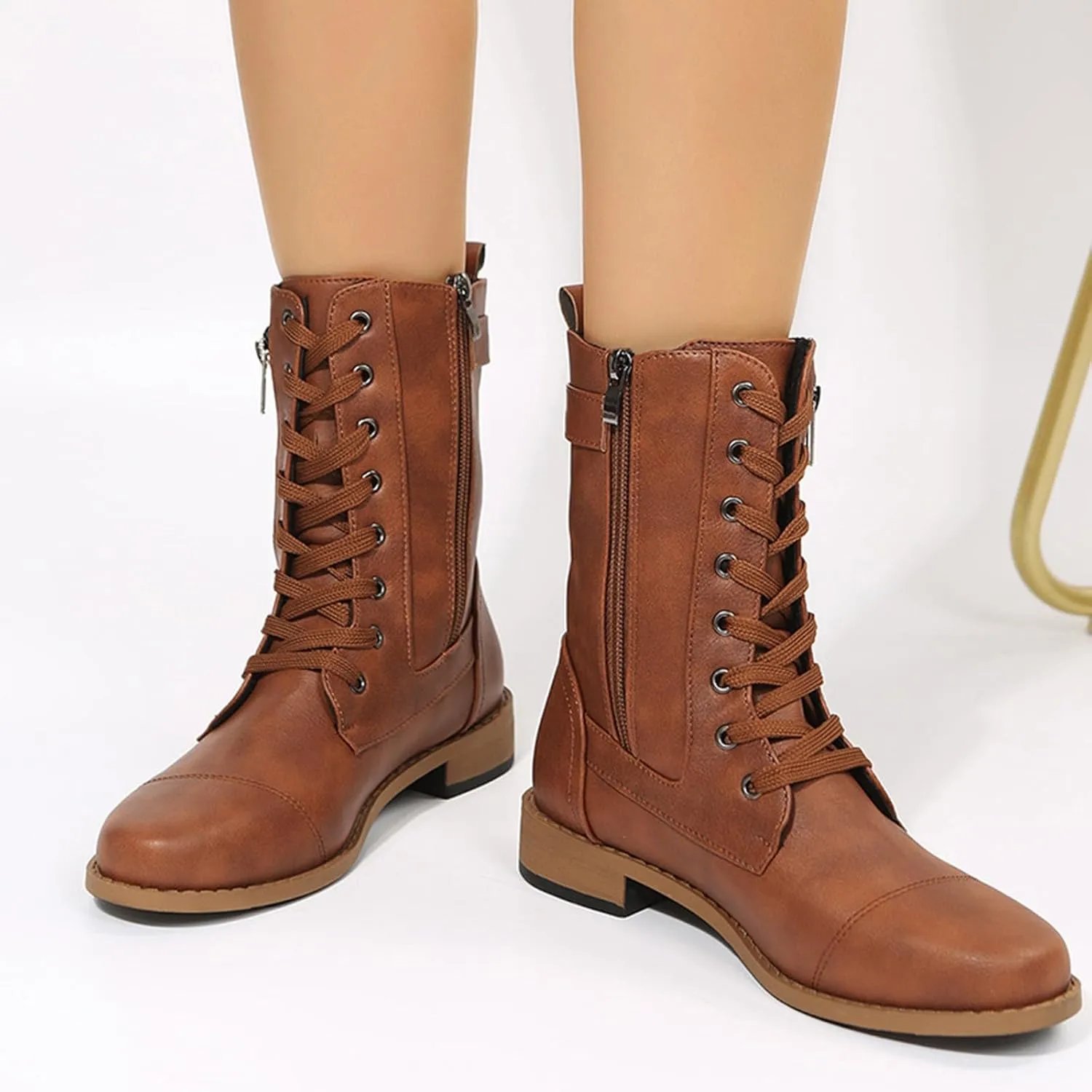 Ankle Boots for Women Fall Booties for Women 2024 Women's Flat Ankle Boots Womens Bootie with Heel Keep Warm Flat Bottom Closed Toe Wide Fit Available