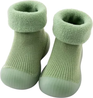 Baby Shoes,Kids Toddler Baby Boys Girls Solid Warm Knit Soft Sole Rubber Shoes Socks Slipper Stocking Warm Boys Shoes