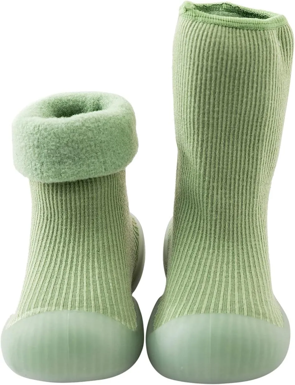 Baby Shoes,Kids Toddler Baby Boys Girls Solid Warm Knit Soft Sole Rubber Shoes Socks Slipper Stocking Warm Boys Shoes