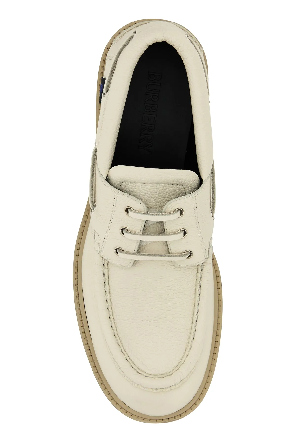 Beige leather Raft loafers