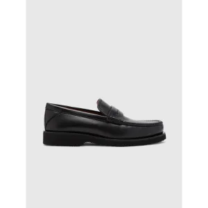 Black L'Asola Smooth Leather Moccasin