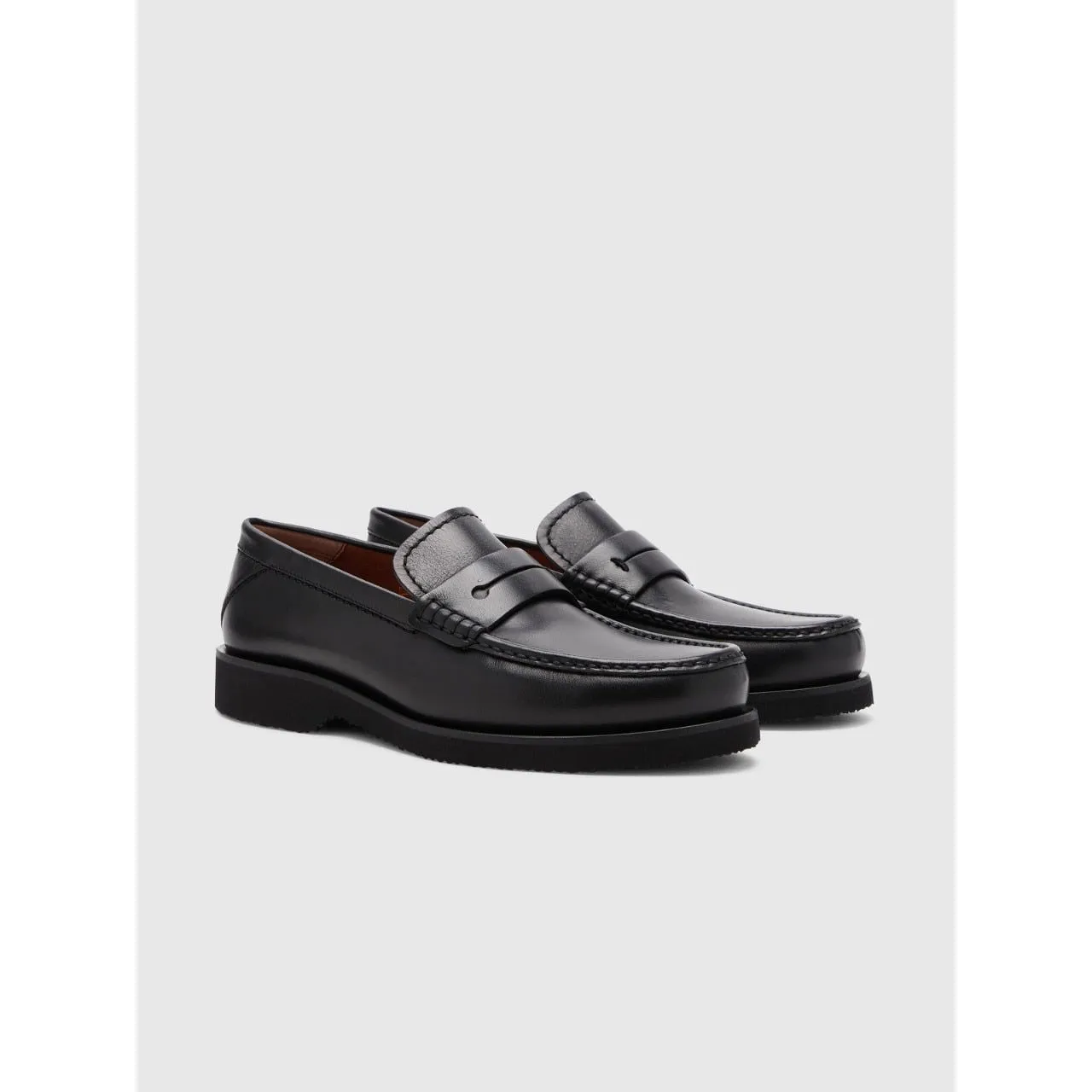 Black L'Asola Smooth Leather Moccasin