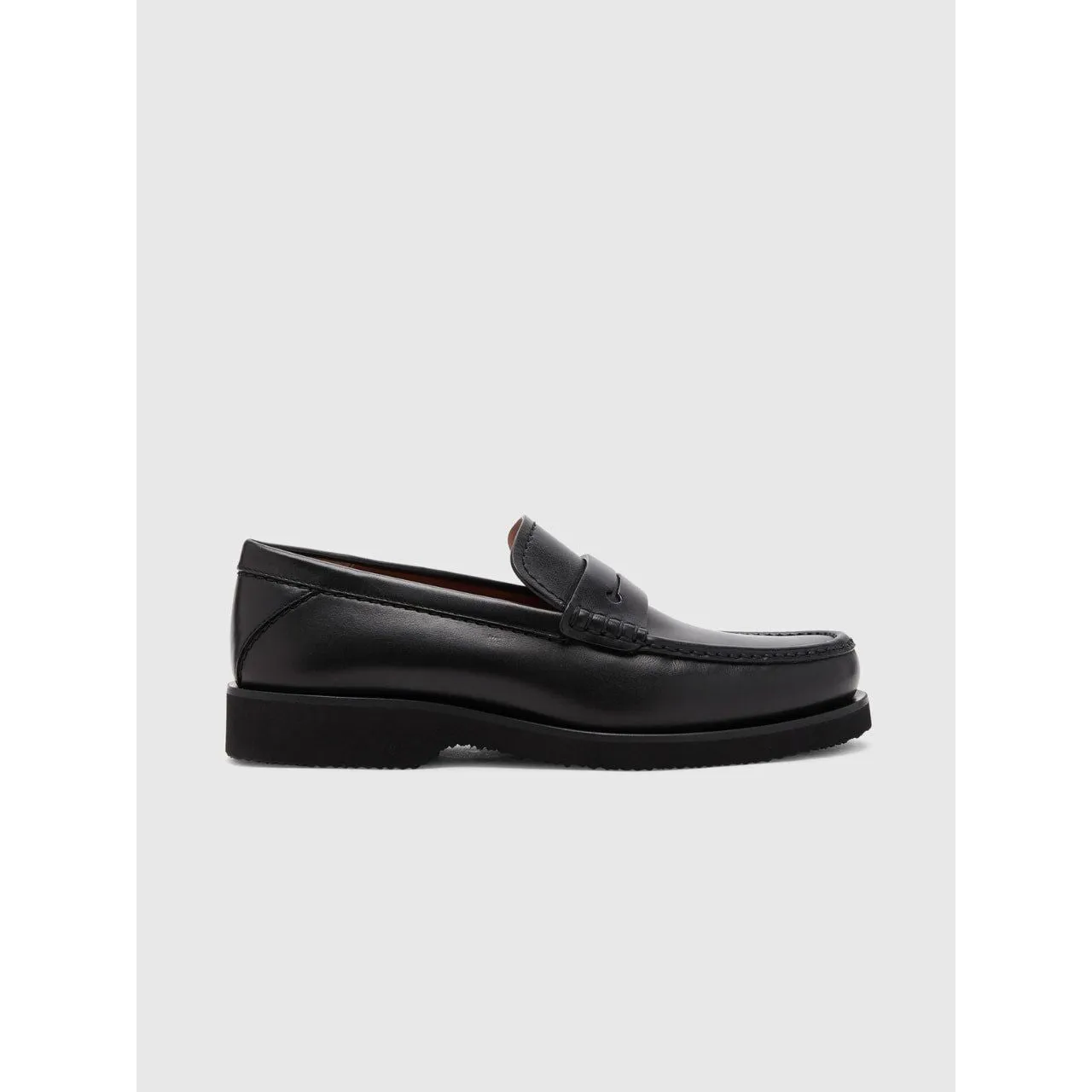Black L'Asola Smooth Leather Moccasin