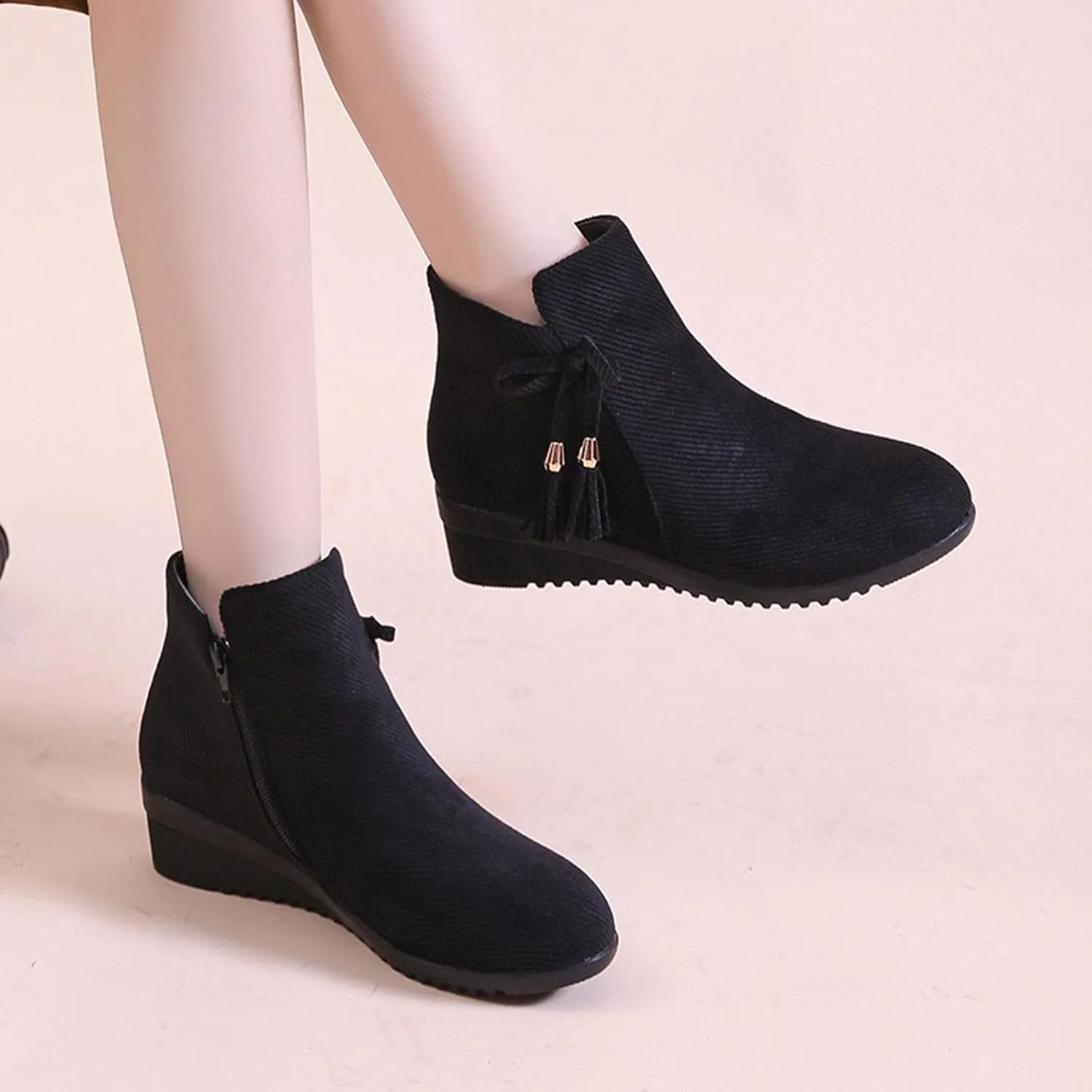 Boots for Women Warm Slip on Ankle Boots Short Boots Single Shoes For Ladies Casual Shoes 10 Wide Boots for Women