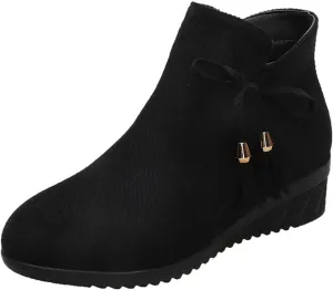 Boots for Women Warm Slip on Ankle Boots Short Boots Single Shoes For Ladies Casual Shoes 10 Wide Boots for Women