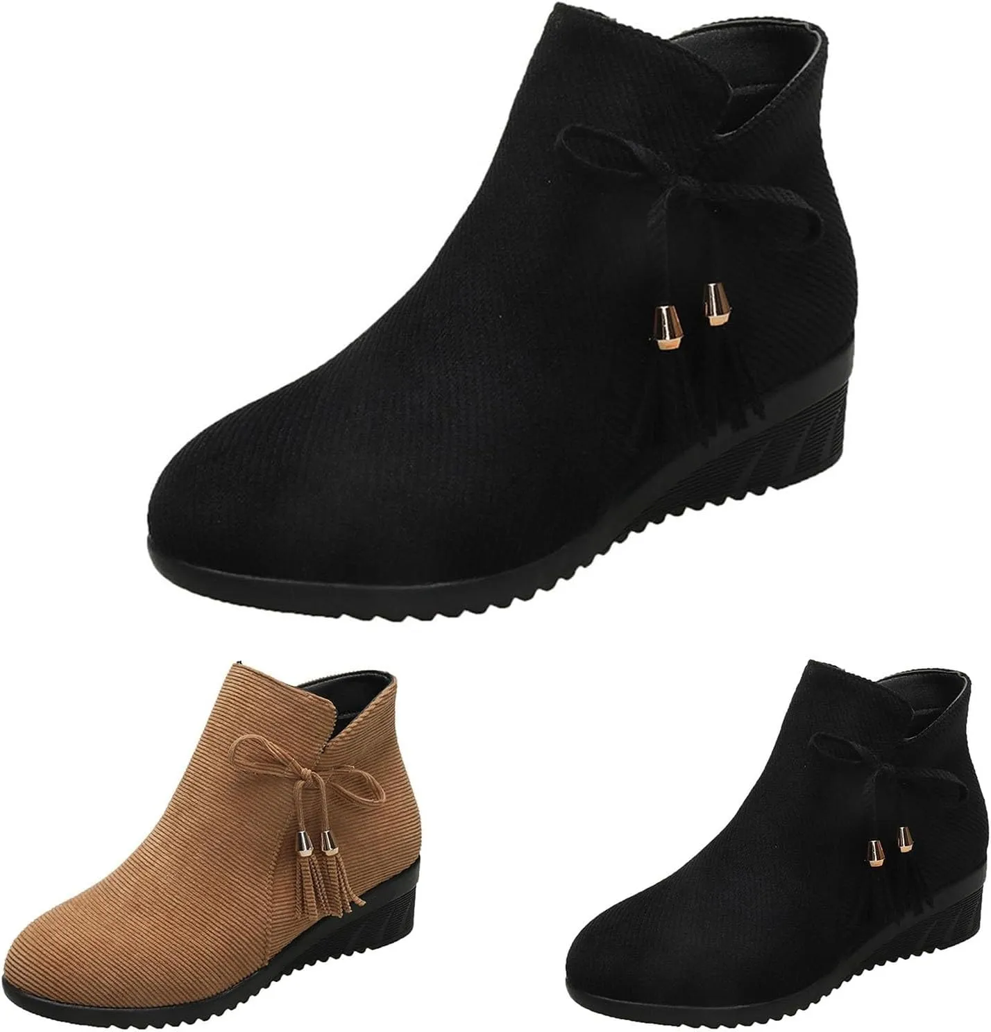 Boots for Women Warm Slip on Ankle Boots Short Boots Single Shoes For Ladies Casual Shoes 10 Wide Boots for Women