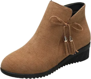 Boots for Women Warm Slip on Ankle Boots Short Boots Single Shoes For Ladies Casual Shoes 10 Wide Boots for Women