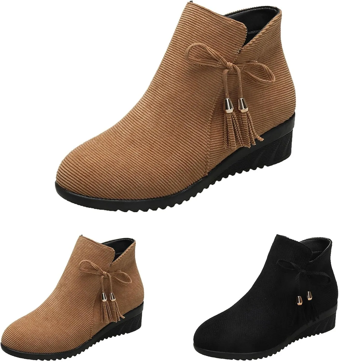 Boots for Women Warm Slip on Ankle Boots Short Boots Single Shoes For Ladies Casual Shoes 10 Wide Boots for Women