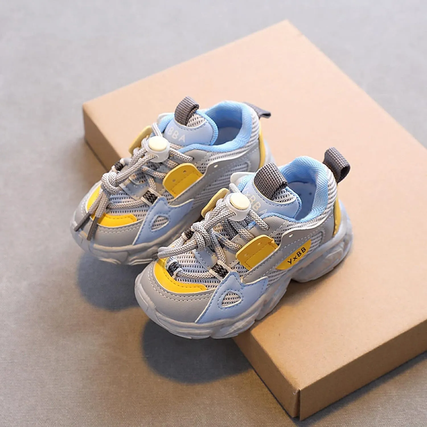 Boys Athletic Shoes Girls Tennis Running Shoes Lightweight Breathable Thick Soles Non Slip Athletic Sports Shoes