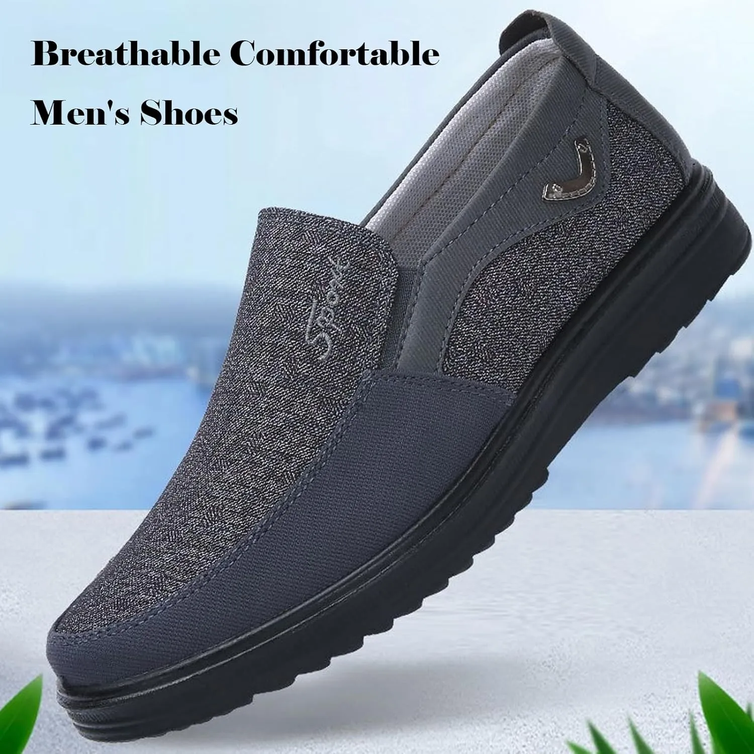bumuam Men's Shoes Loafers Slip on Loafer Shoes for Men Comfortable Flats Casual Shoes Soft Sneakers Extra Wide Slip on Walking Shoes for Men