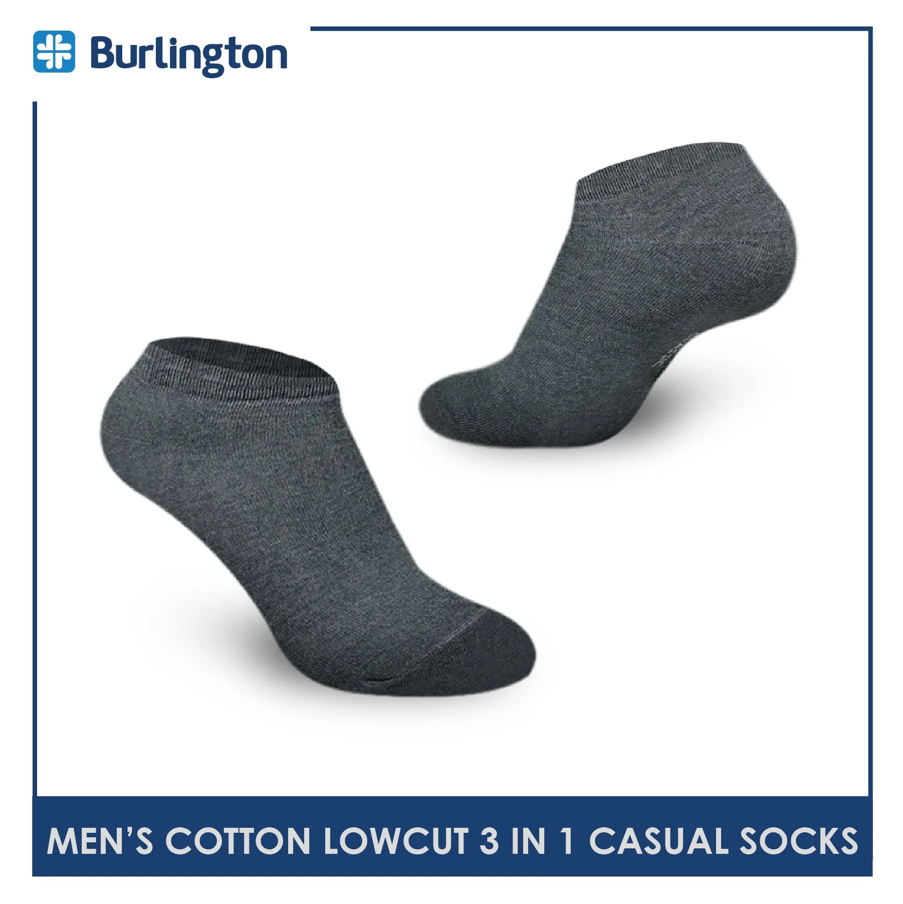 Burlington Men's Cotton Lite Thin Casual Low Cut Socks 3 pairs in a pack 140