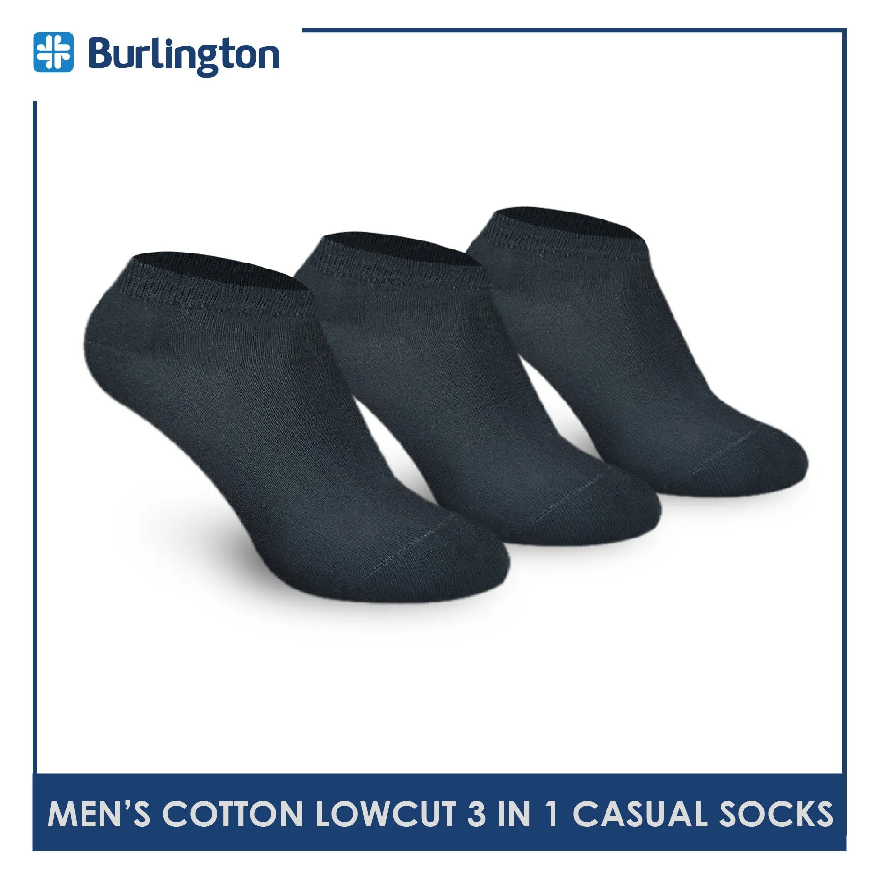 Burlington Men's Cotton Lite Thin Casual Low Cut Socks 3 pairs in a pack 140