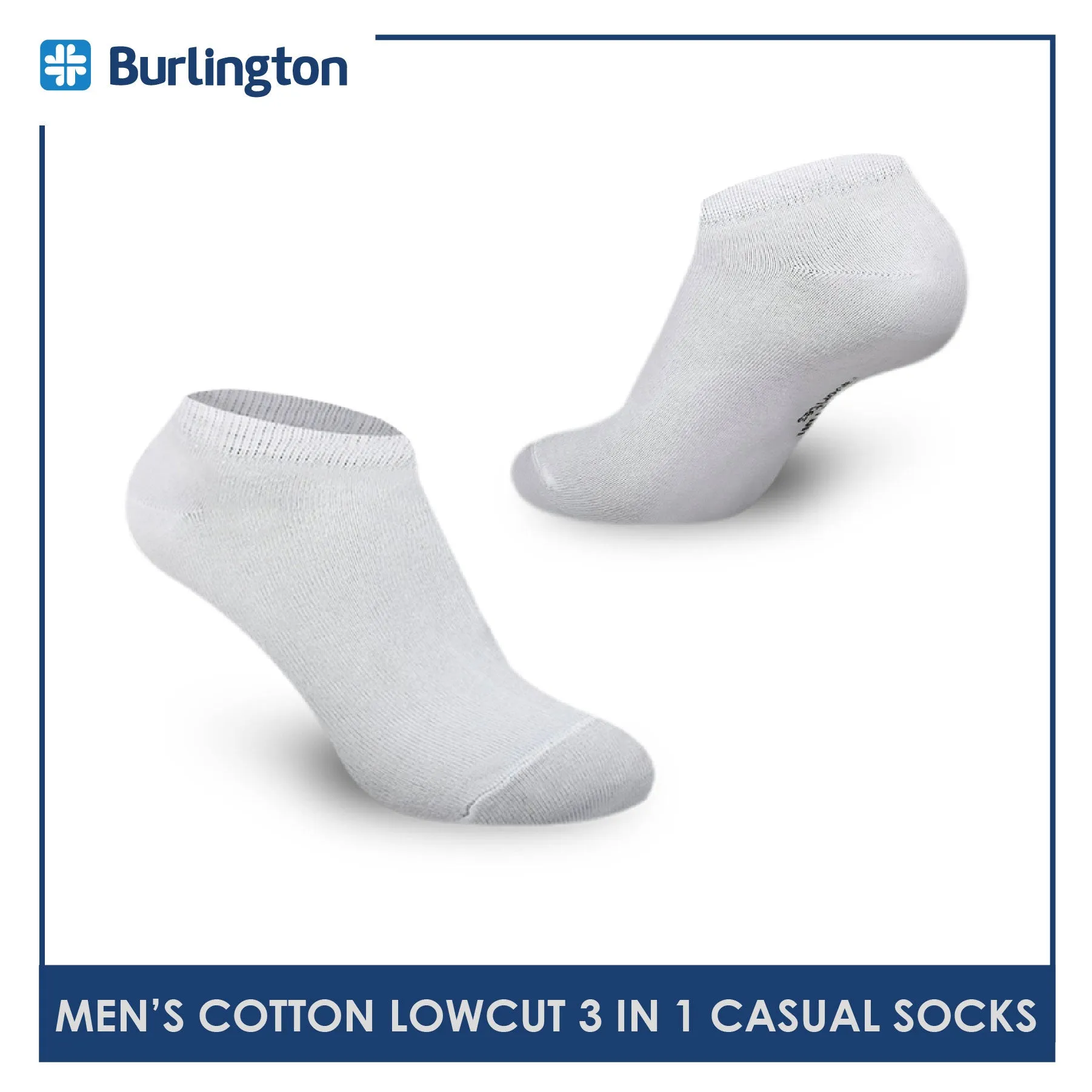 Burlington Men's Cotton Lite Thin Casual Low Cut Socks 3 pairs in a pack 140