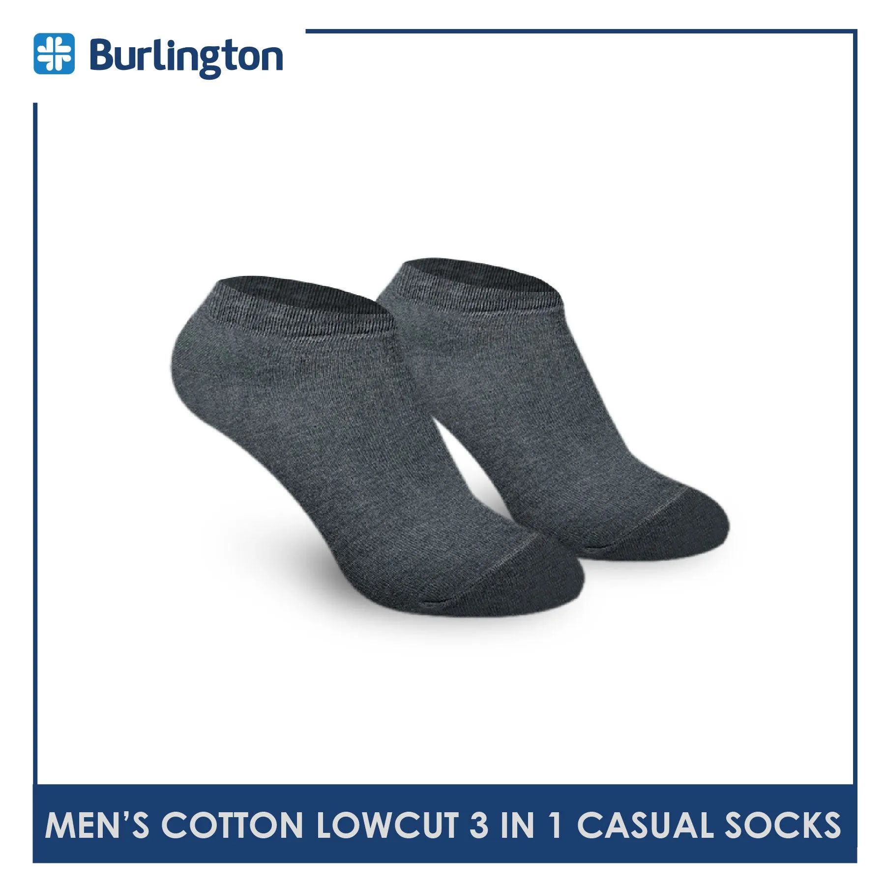 Burlington Men's Cotton Lite Thin Casual Low Cut Socks 3 pairs in a pack 140
