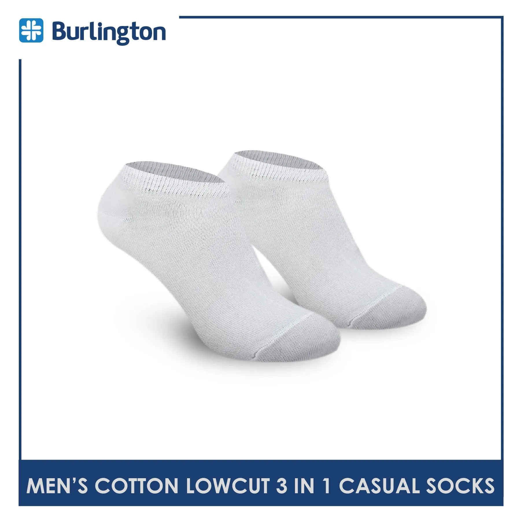 Burlington Men's Cotton Lite Thin Casual Low Cut Socks 3 pairs in a pack 140