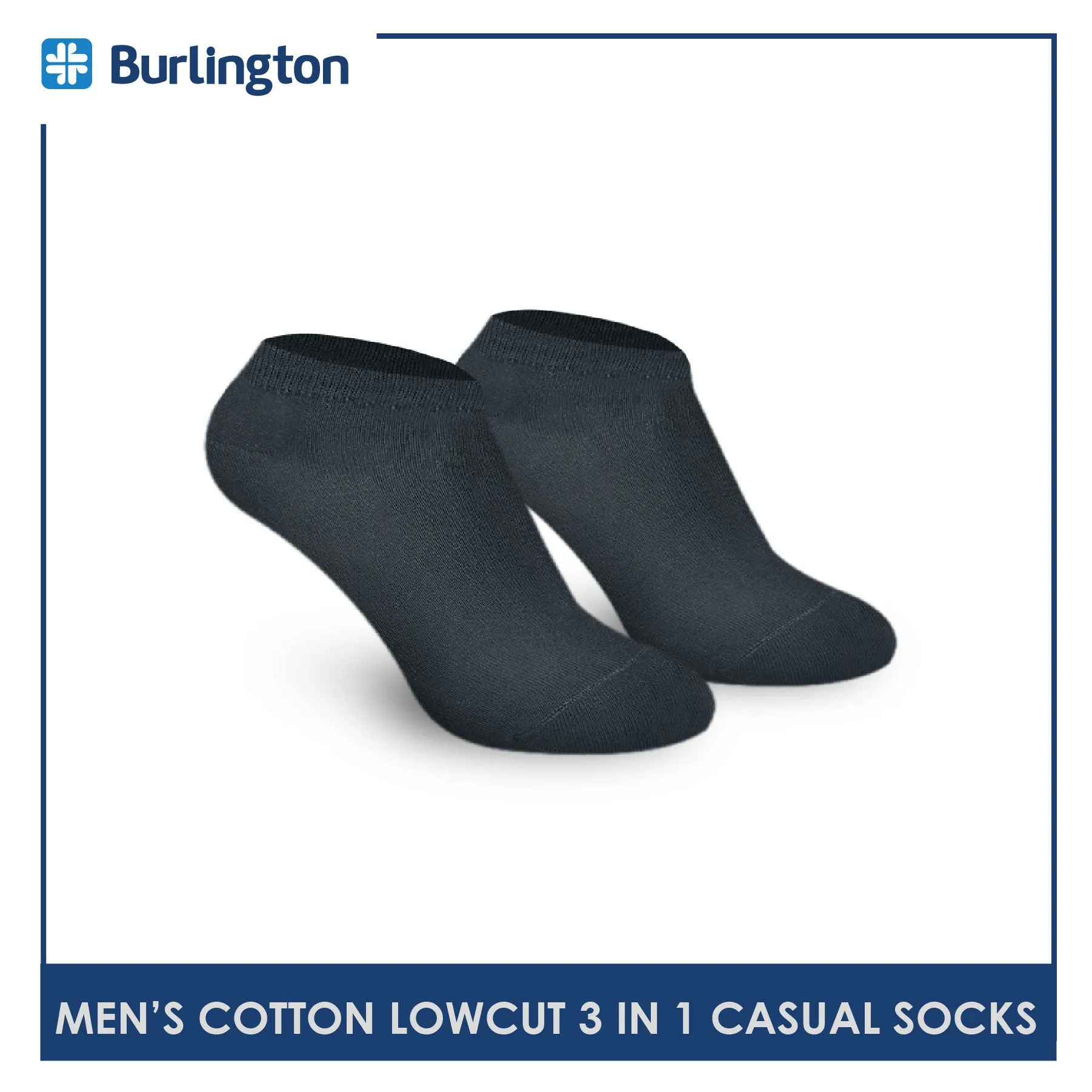 Burlington Men's Cotton Lite Thin Casual Low Cut Socks 3 pairs in a pack 140