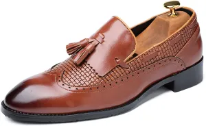 ByErz Loafers for Men Fashion Party Patent Leather Business Foraml Dress Office Casual Shoes with Tassel
