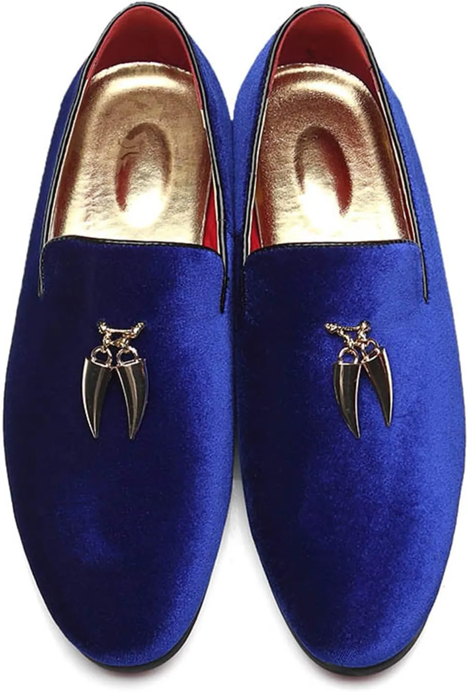ByErz Men's Metallic Penny Slippers Flats Velvet Loafers Slip-On Casual Dress Shoes