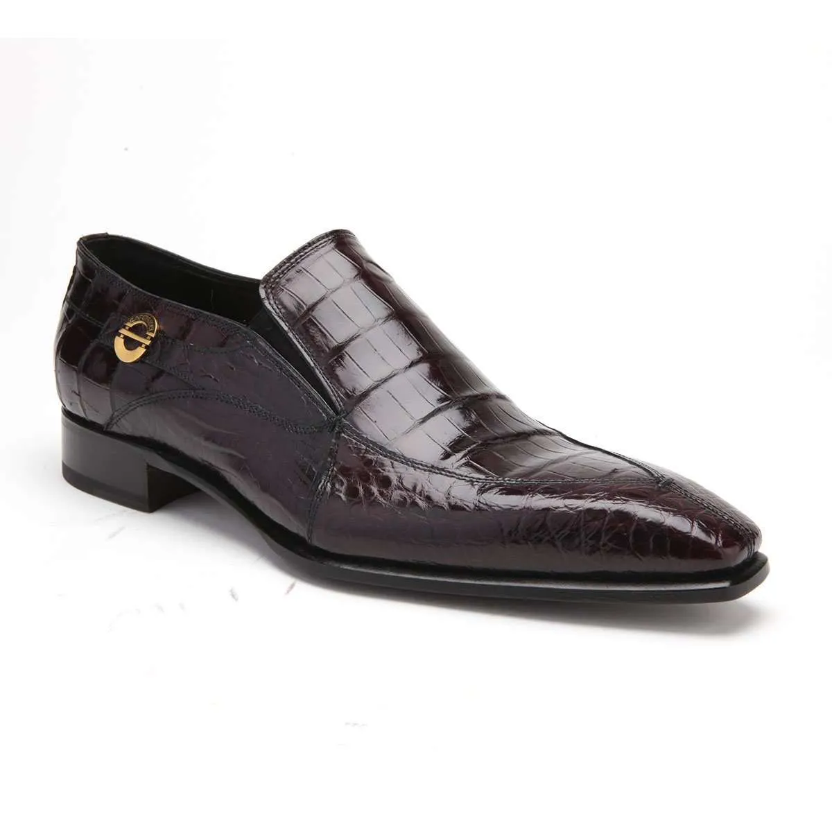 Caporicci 203 Men's Luxury Italian Designer Shoes Burgundy Alligator Loafers (CAP1004)