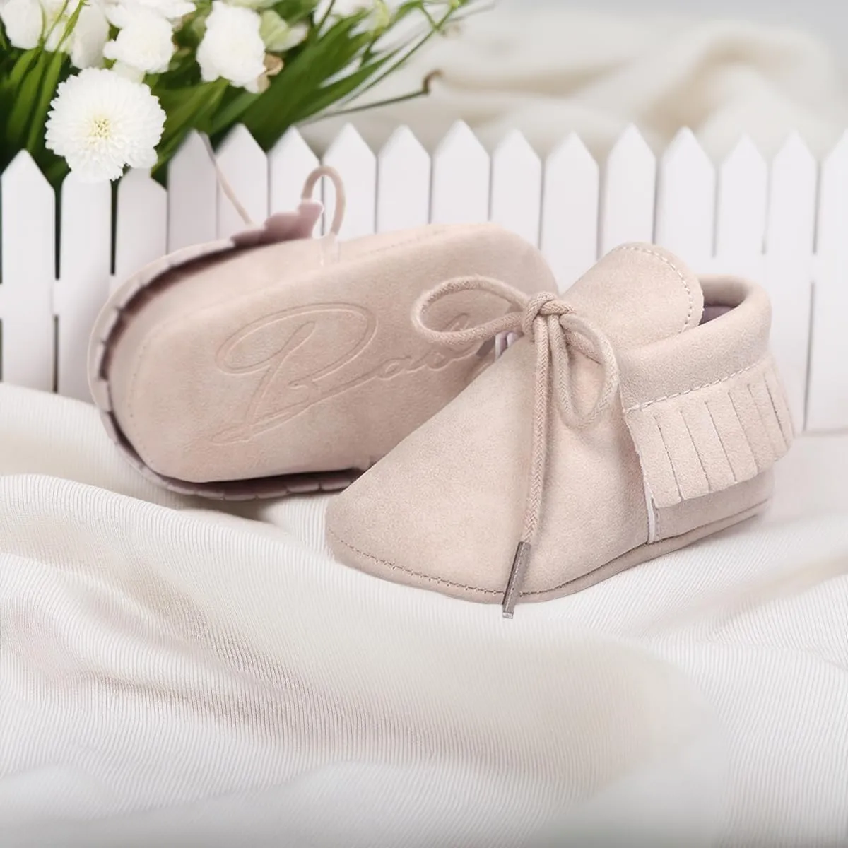 CENCIRILY Infant Baby Fringe Moccasin Slipper Boys Girls Tassel Suede Leather Toddler Sneakers Soft Sole First Walking Loafers Crib Shoes