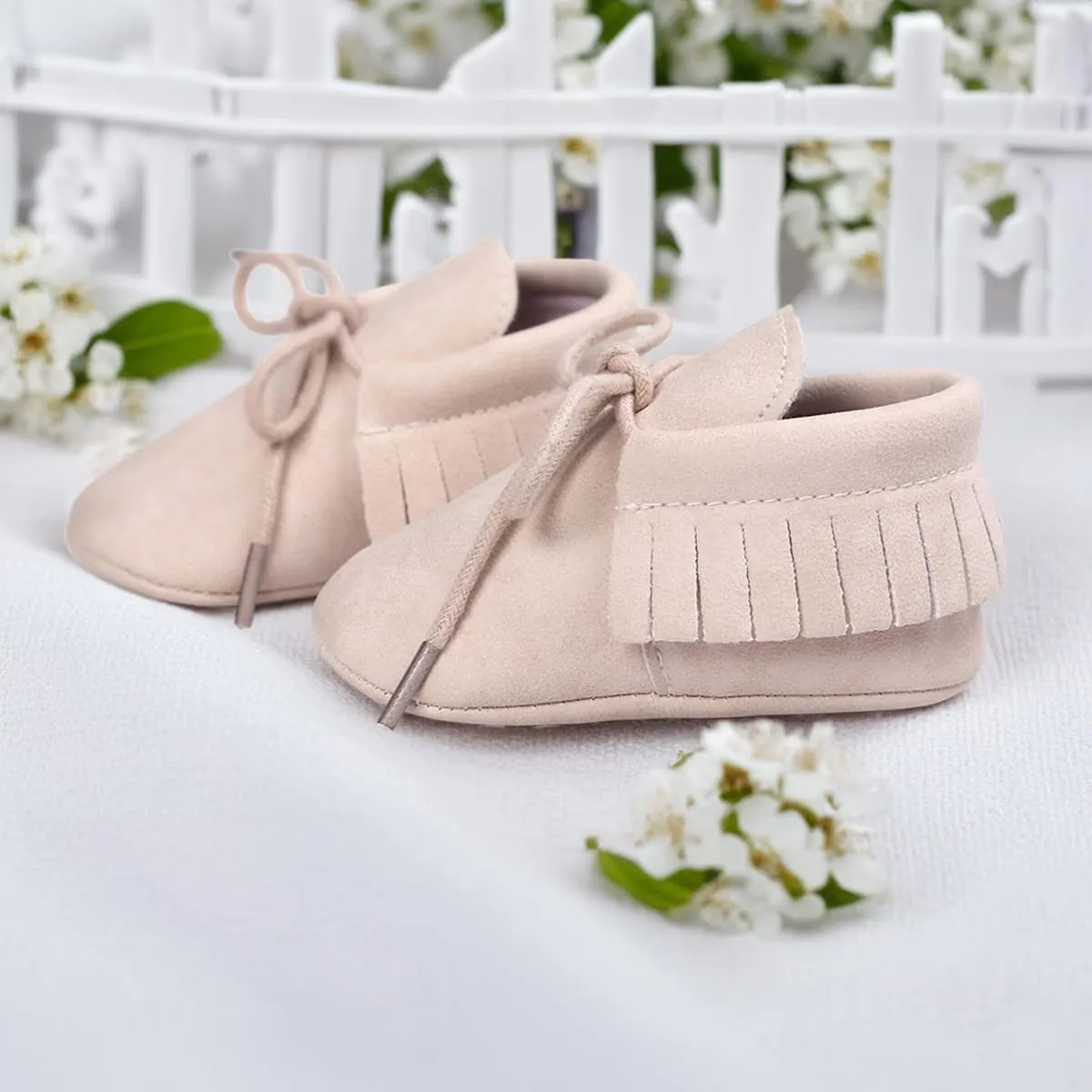 CENCIRILY Infant Baby Fringe Moccasin Slipper Boys Girls Tassel Suede Leather Toddler Sneakers Soft Sole First Walking Loafers Crib Shoes