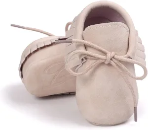 CENCIRILY Infant Baby Fringe Moccasin Slipper Boys Girls Tassel Suede Leather Toddler Sneakers Soft Sole First Walking Loafers Crib Shoes