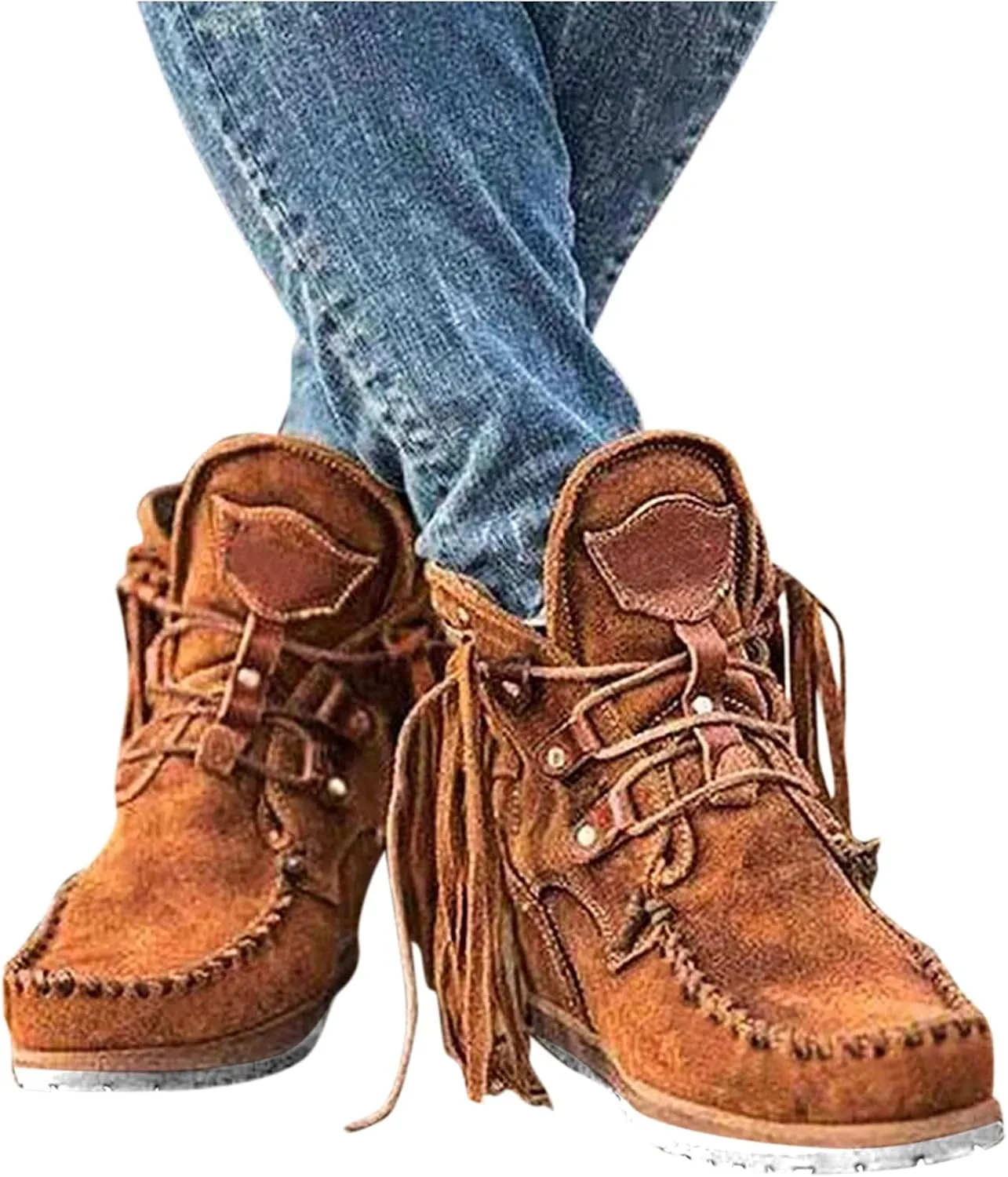 Cowboy Boots for Women No Heel 2529 New Arch Support Boots Side Zipper Vintage Damping Shoes Flat Heel Booties 52