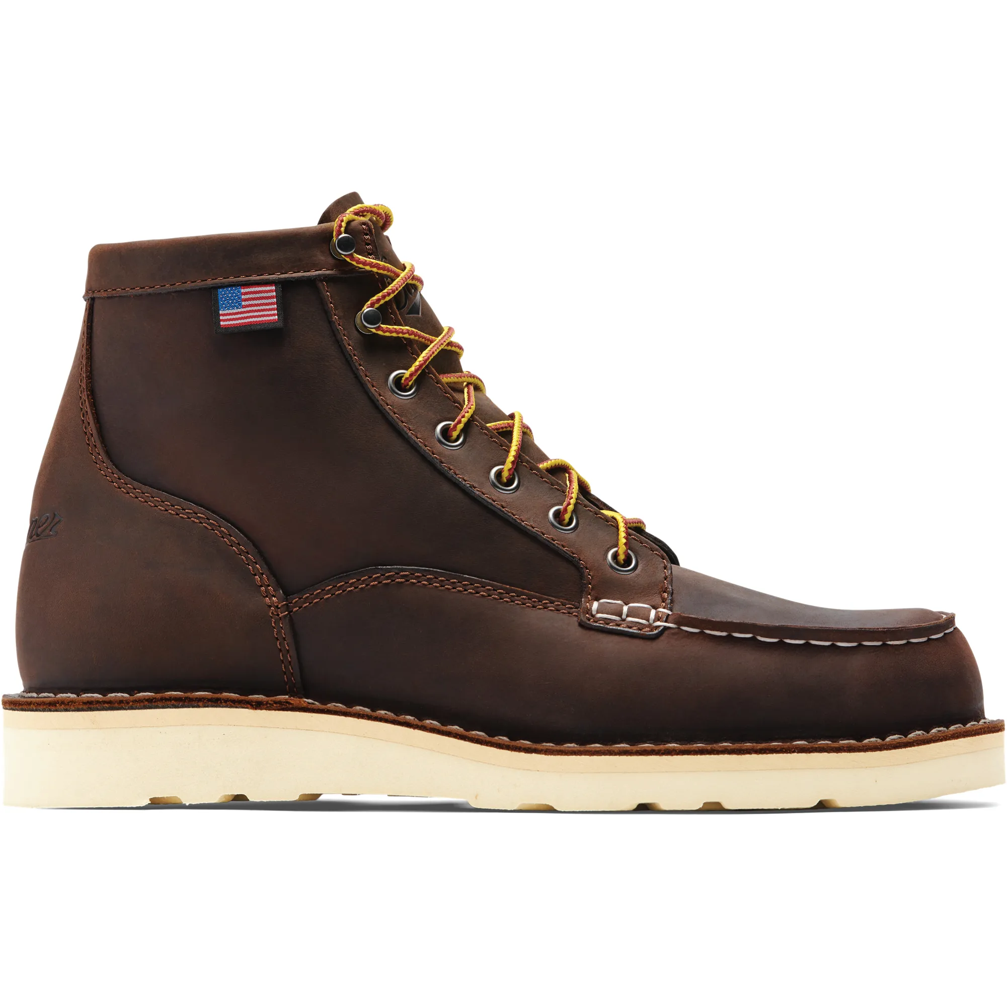 Danner Mens Bull Run 6 Inch Moc Toe Soft Toe Work Boot