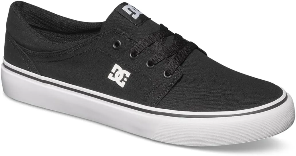 DC Women Trase TX Skate Shoe, Black/White, 6 D US