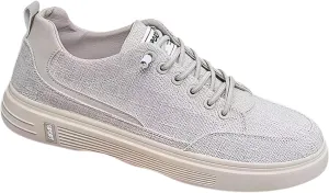 Ellniges]??Breathable Men's Casual Sneakers Slip- Canvas Slip-Ons with Cushioned Sole - Lightweight Walking Shoes for Office, Travel & Gym (Spring/Autumn Essential) Khaki