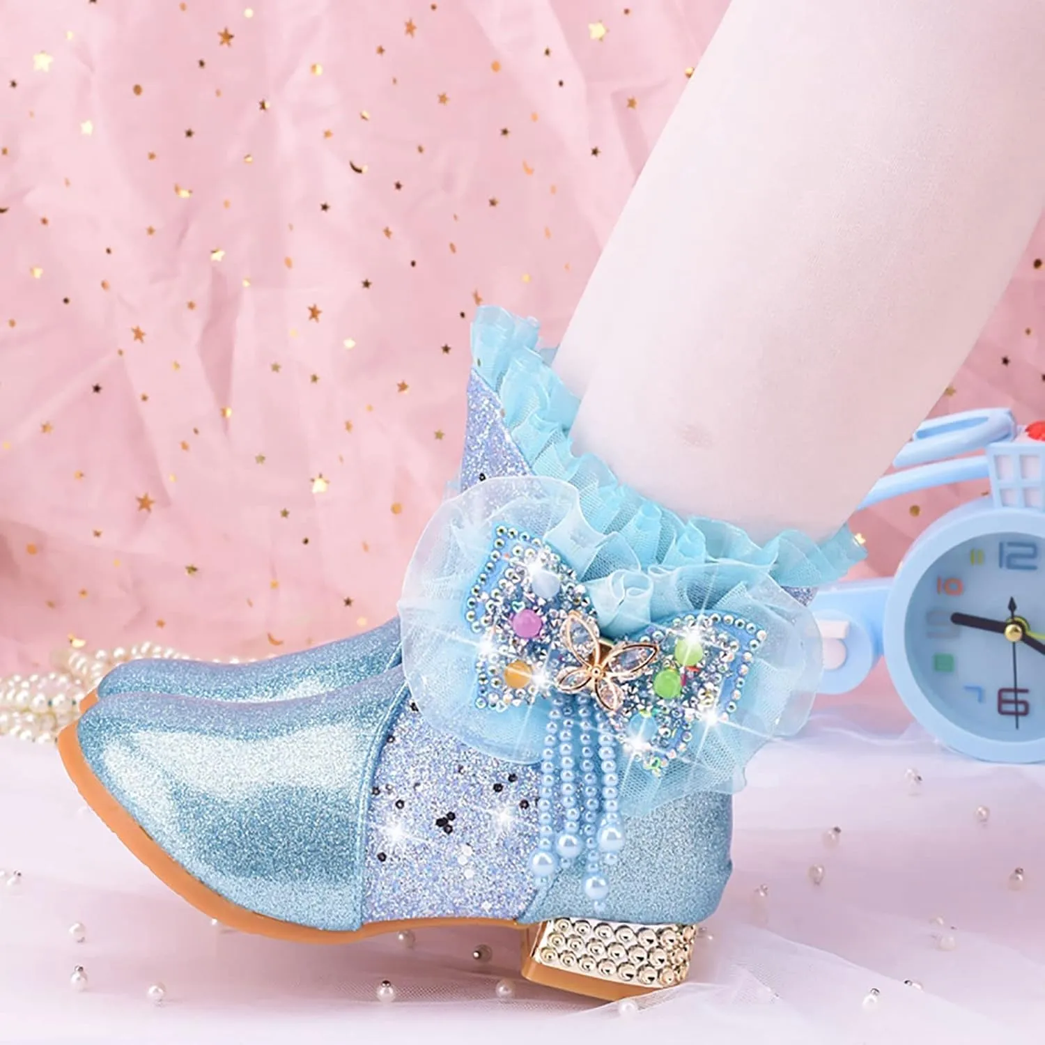 EnJoCho Girls Short Boots Toddler Girls Booties Little Kid Shoes Short Boots Girls Boots Cotton Shoes Princess Shoes