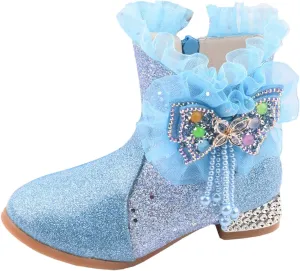 EnJoCho Girls Short Boots Toddler Girls Booties Little Kid Shoes Short Boots Girls Boots Cotton Shoes Princess Shoes