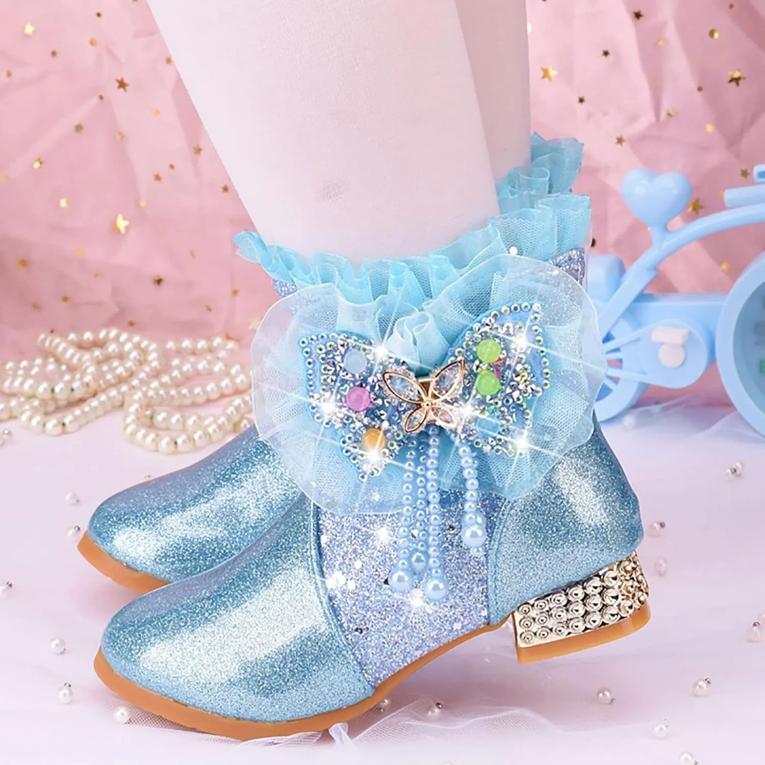 EnJoCho Girls Short Boots Toddler Girls Booties Little Kid Shoes Short Boots Girls Boots Cotton Shoes Princess Shoes