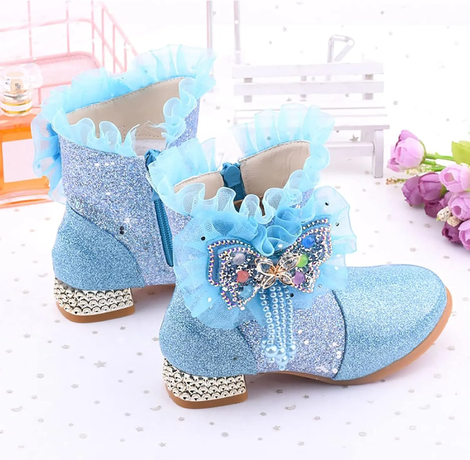 EnJoCho Girls Short Boots Toddler Girls Booties Little Kid Shoes Short Boots Girls Boots Cotton Shoes Princess Shoes