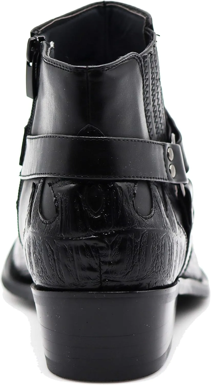 Enzo Romeo WT11 Men's Western Cowboy Motorcycle Ankle Boots