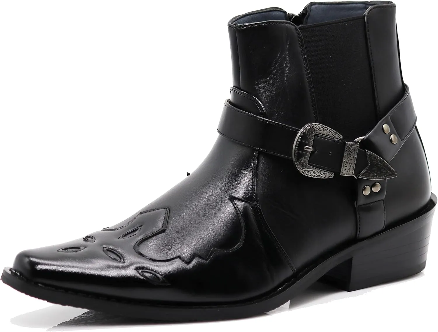 Enzo Romeo WT11 Men's Western Cowboy Motorcycle Ankle Boots