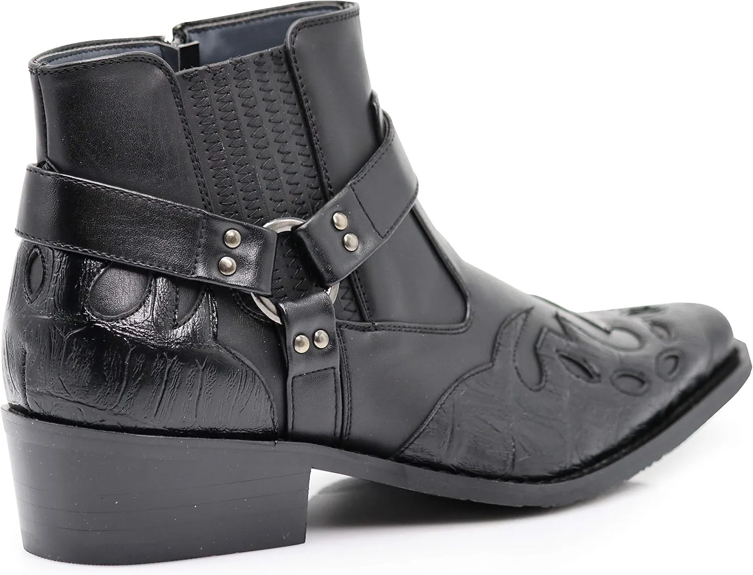 Enzo Romeo WT11 Men's Western Cowboy Motorcycle Ankle Boots