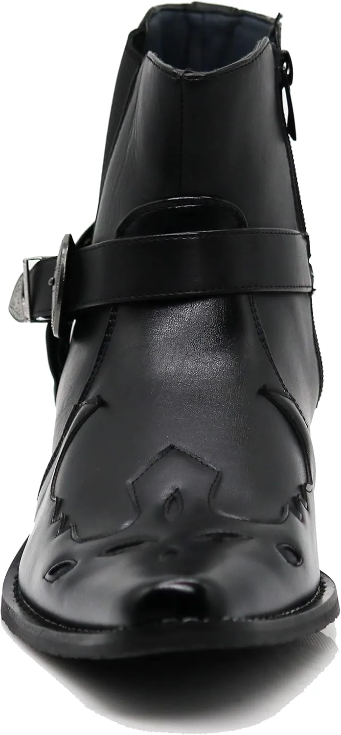 Enzo Romeo WT11 Men's Western Cowboy Motorcycle Ankle Boots
