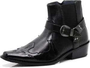 Enzo Romeo WT11 Men's Western Cowboy Motorcycle Ankle Boots