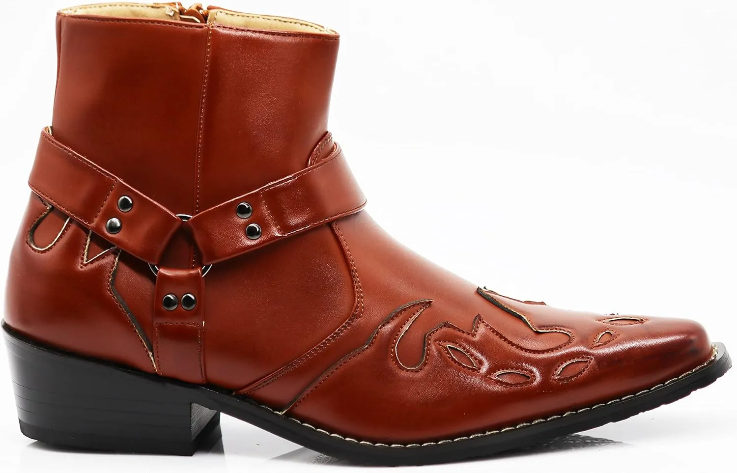 Enzo Romeo WT11 Men's Western Cowboy Motorcycle Ankle Boots