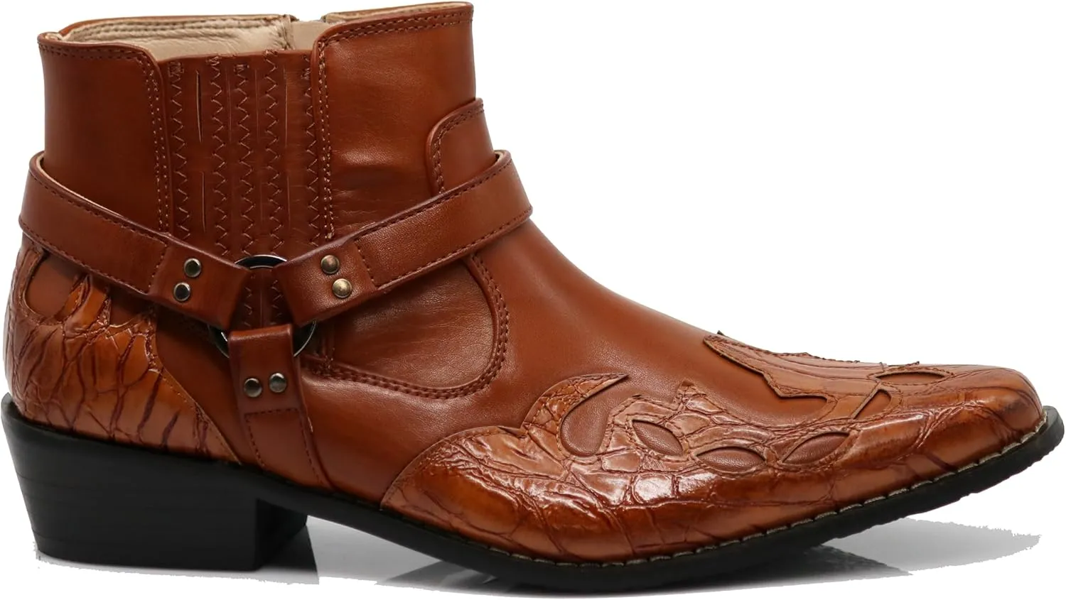 Enzo Romeo WT11 Men's Western Cowboy Motorcycle Ankle Boots