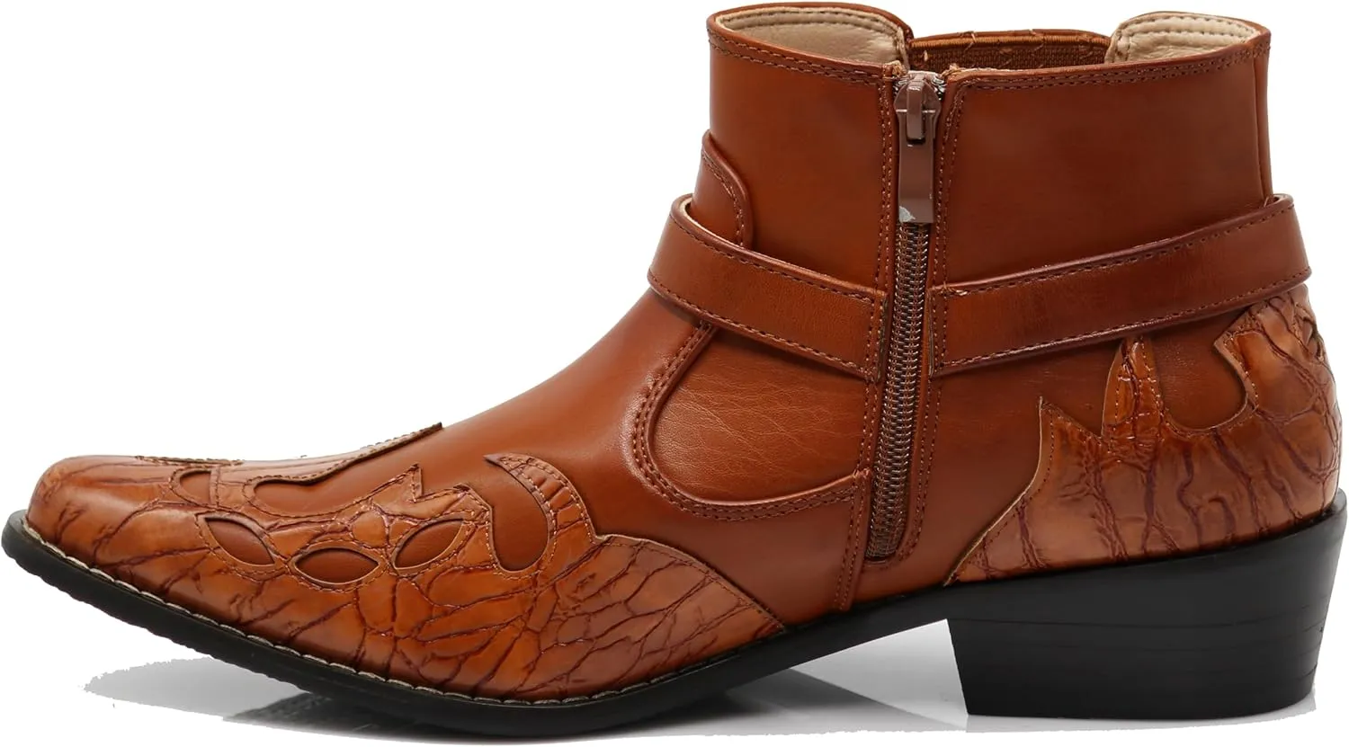Enzo Romeo WT11 Men's Western Cowboy Motorcycle Ankle Boots