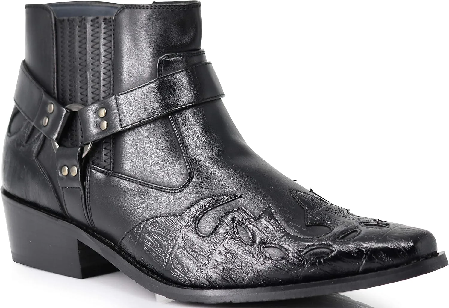 Enzo Romeo WT11 Men's Western Cowboy Motorcycle Ankle Boots