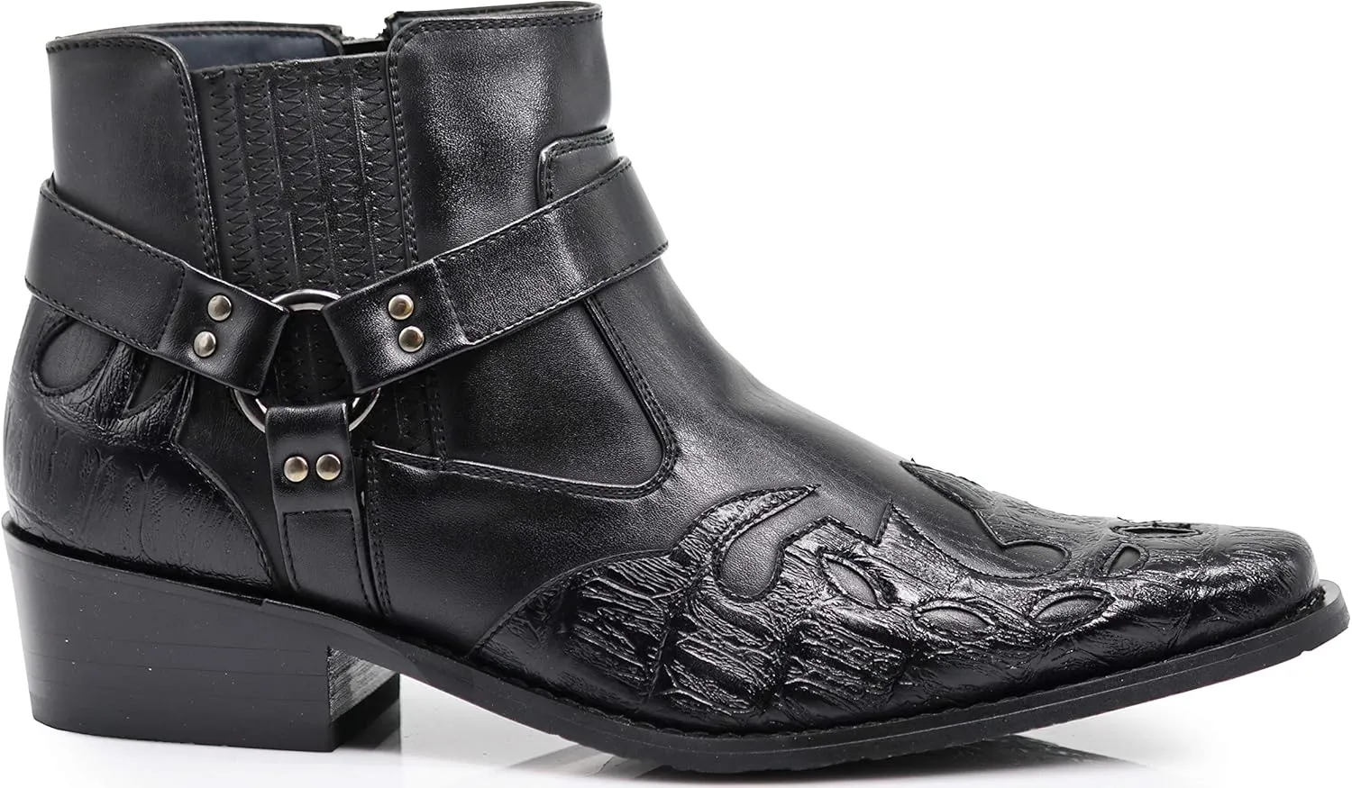 Enzo Romeo WT11 Men's Western Cowboy Motorcycle Ankle Boots